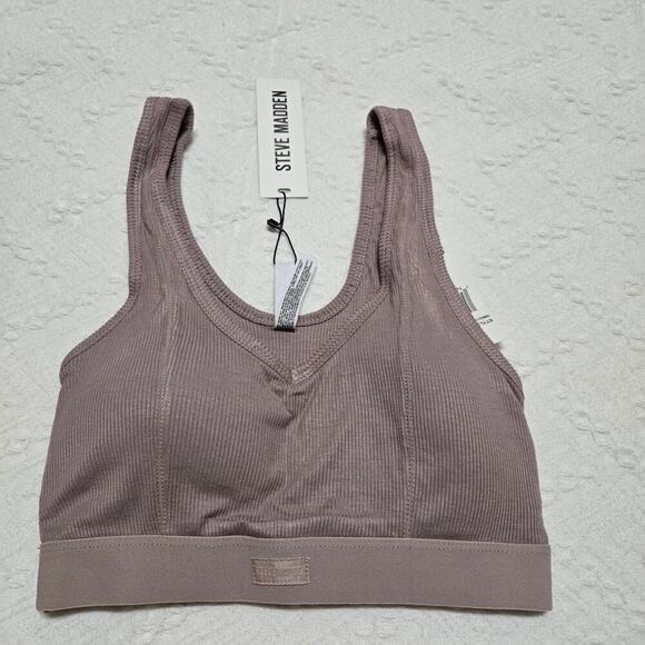 Steve Madden Ribbed stretch bralette lounge Sz med Athleisure - Picture 7 of 7